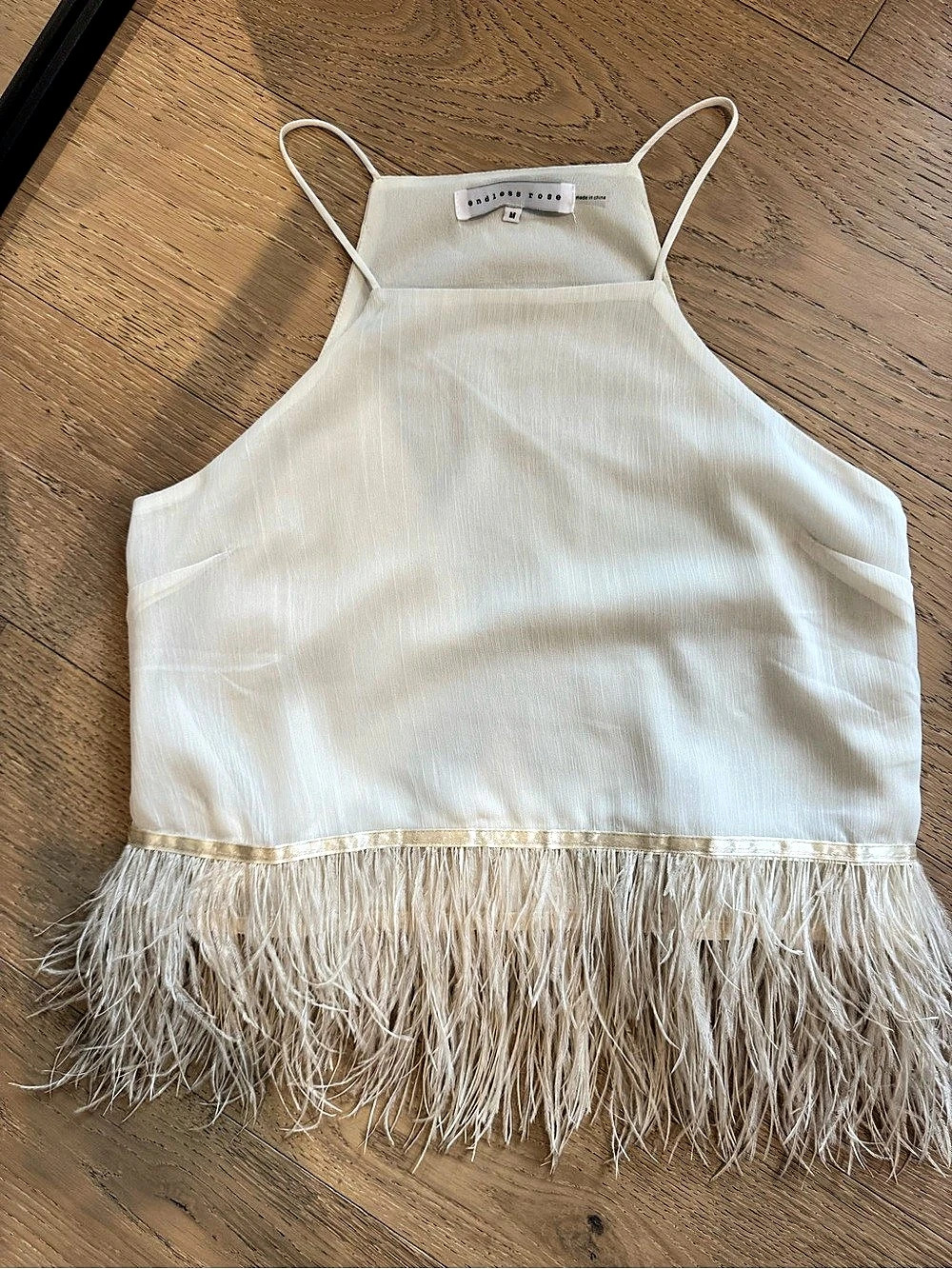 Endless Rose Feather Hem Satin Camisole- Size S | Date Night Party Festival